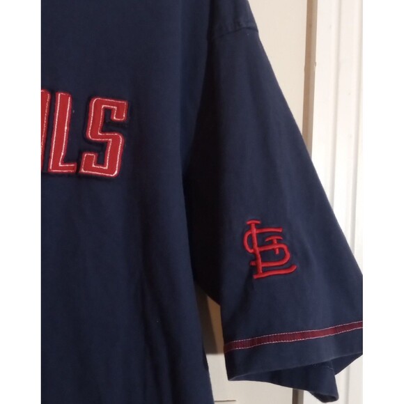 St. Louis Cardinals T-Shirt Men’s XL Navy Red MLB Baseball Embroidered Logo Tee - Picture 4 of 6